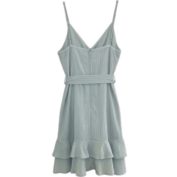 Altar'd State sage green ruffled mini fit and flare silhouette party dress S - Picture 4 of 8